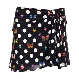 Versace x Dua Lipa Polka Dot and Butterfly’s Mini Wrap Skirt